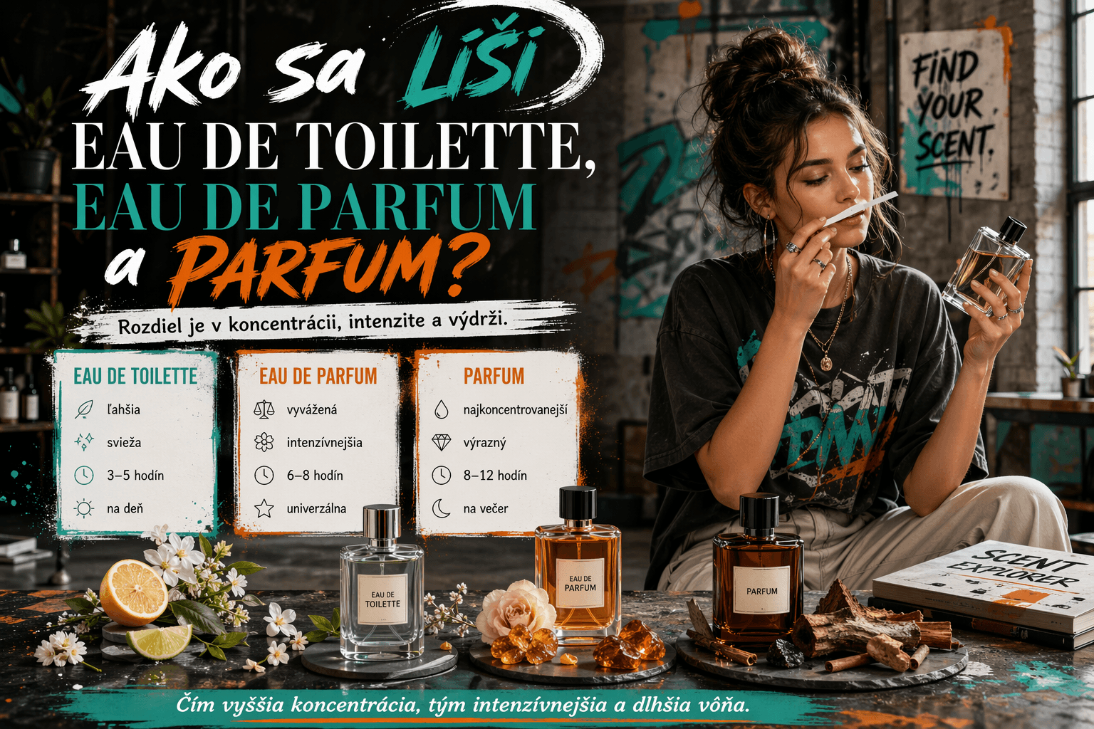 Ako sa líši Eau de Toilette, Eau de Parfum a Parfum